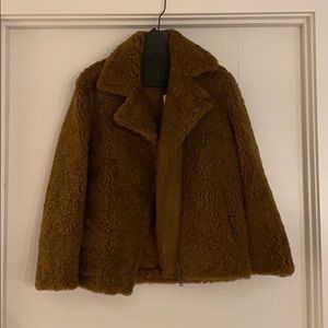 Vince Genuine Shearling & Leather Bomber Jacket